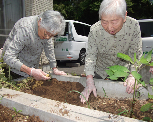 希望者への入浴、体操やレクリエーション写真